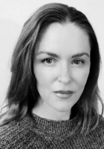 Black and white image of Nikki B Vogts